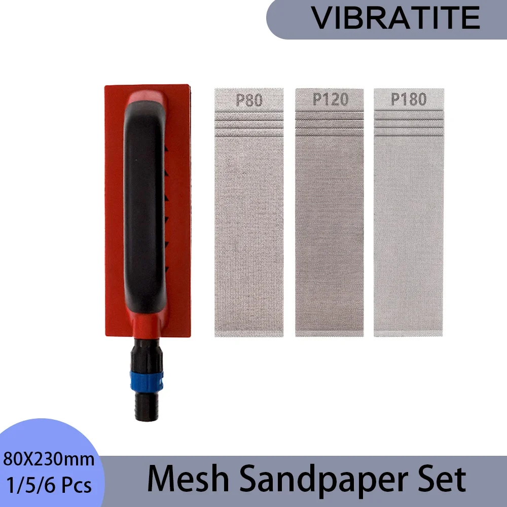 80x230mm Netz-Schleifpapier-Set 1/5/6 Stück Klett-Schleifplatte, verschiedene Körnungen 80-1000 zum Polieren und Schleifen von Metall und Holz