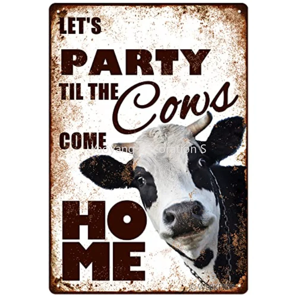 

Iron Poster Painting Tin Sign Vintage Wall Decor for Coffee Shop, Bar, Home,Decoration Crafts , Cow/Party/Wall Plaque/Wall Art