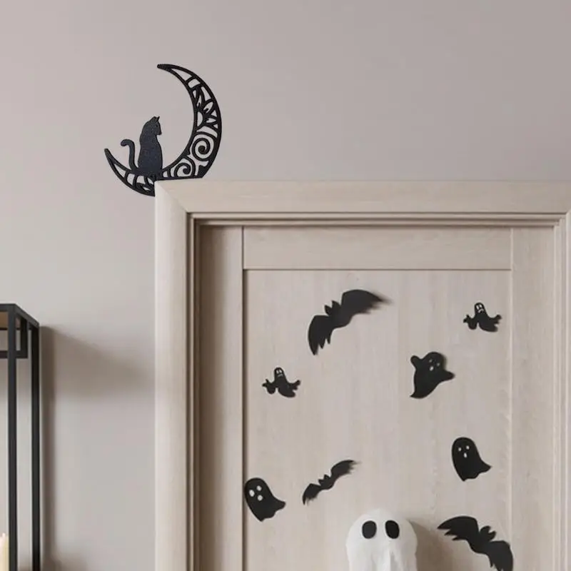 

Halloween Door Frame Decoration Bat Skeleton Spider Web Cat Ghost Door Corner Decor Iron Window Sill Decoration Door Frame Decor