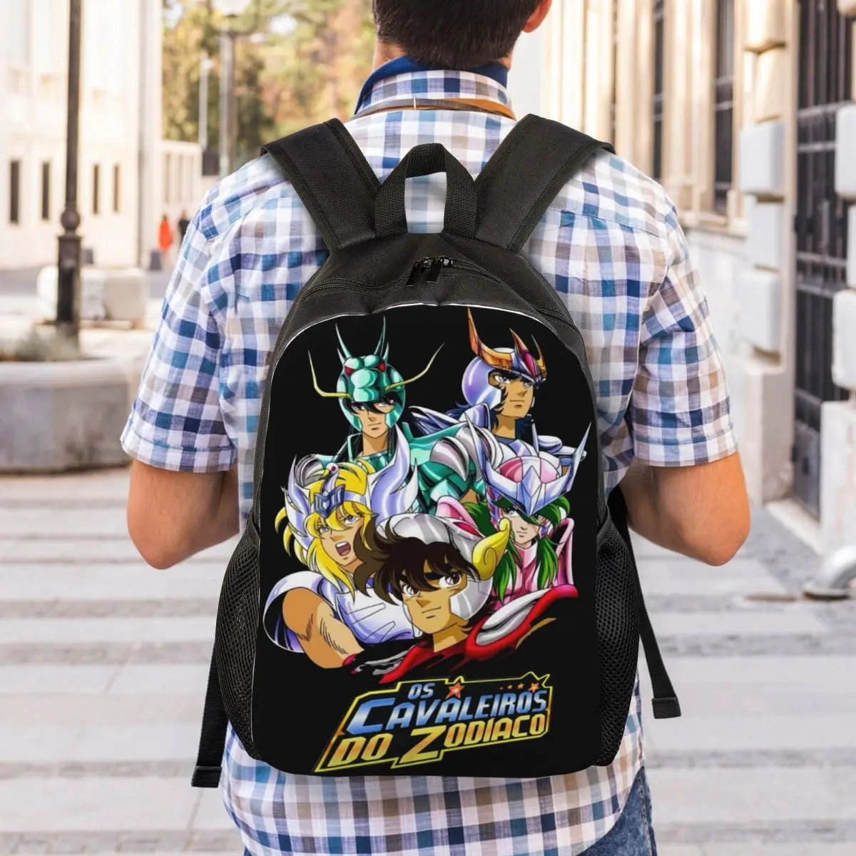 Custom Saint Seiya Knights Of The Zodiac Backpack for Women Men Waterproof College School Cartoon Manga Bag Printing Bookbags