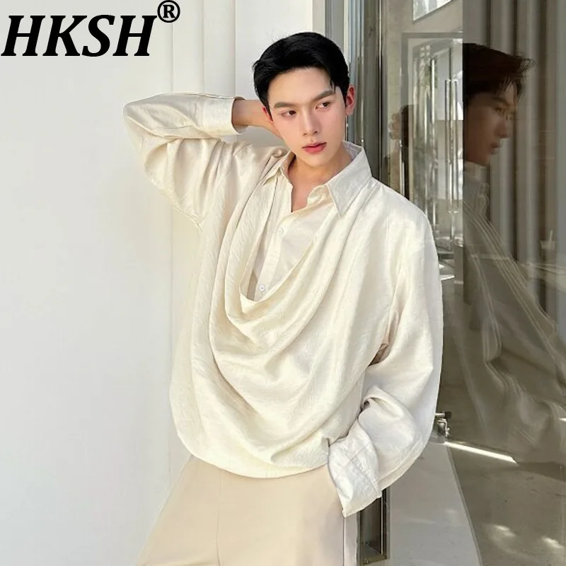 

HKSH Spring Summer New Men's Tide Shirt Simple Stylish Versatile Casual Trendy Shirts Pullover Long Sleeve Chic Ins Vibe HK22192