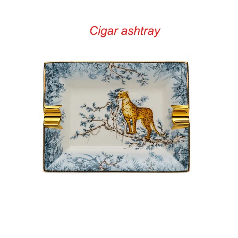 Ashtray Ceramic Cigar Creative Cigar Ash Tray, Simple Large Home Living Room Decoration Gift Box Package