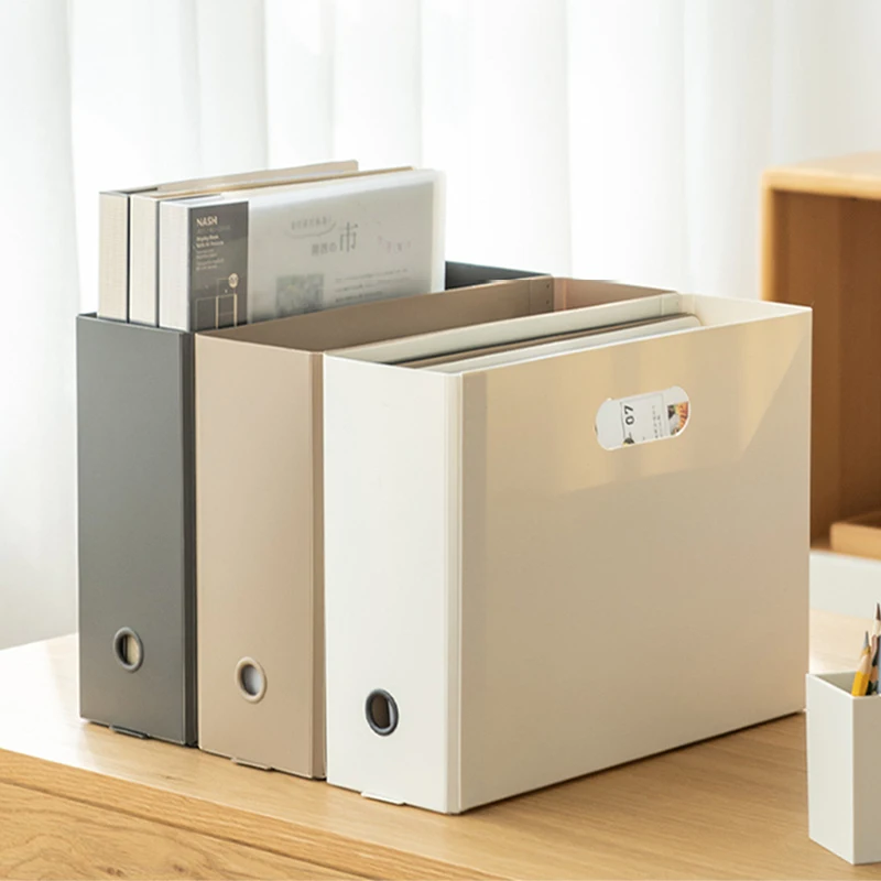 

Collapsible A4 File Box Morandi Color PP Dustproof Desktop Document Organizer Foldable A4 Document Home Office Desk Storage Box