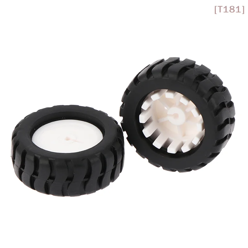 2pcs D-Axis Rubber Tire Robot Accessories Tracking Trolley Model Wheel For N20 Motor Car Robot DIY Toys Parts