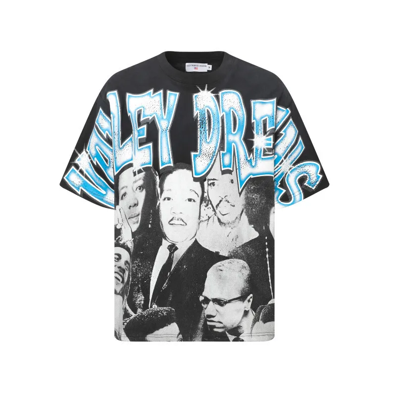 2025 الصيف الشارع الشهير تي شيرت خمر غسلها فالي الأحلام الجرافيك قميص مطبوع الرجال النساء عالية الجودة القطن قصير الأكمام بلايز #3