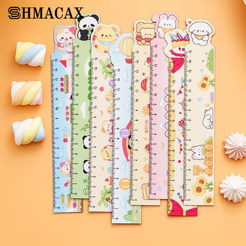 Funny Cartoon Animal Ruler School Supplies Cute 15cm Drawing Tool Kawaii Stationery Rules Multi Functional Magnetic Soft Rules