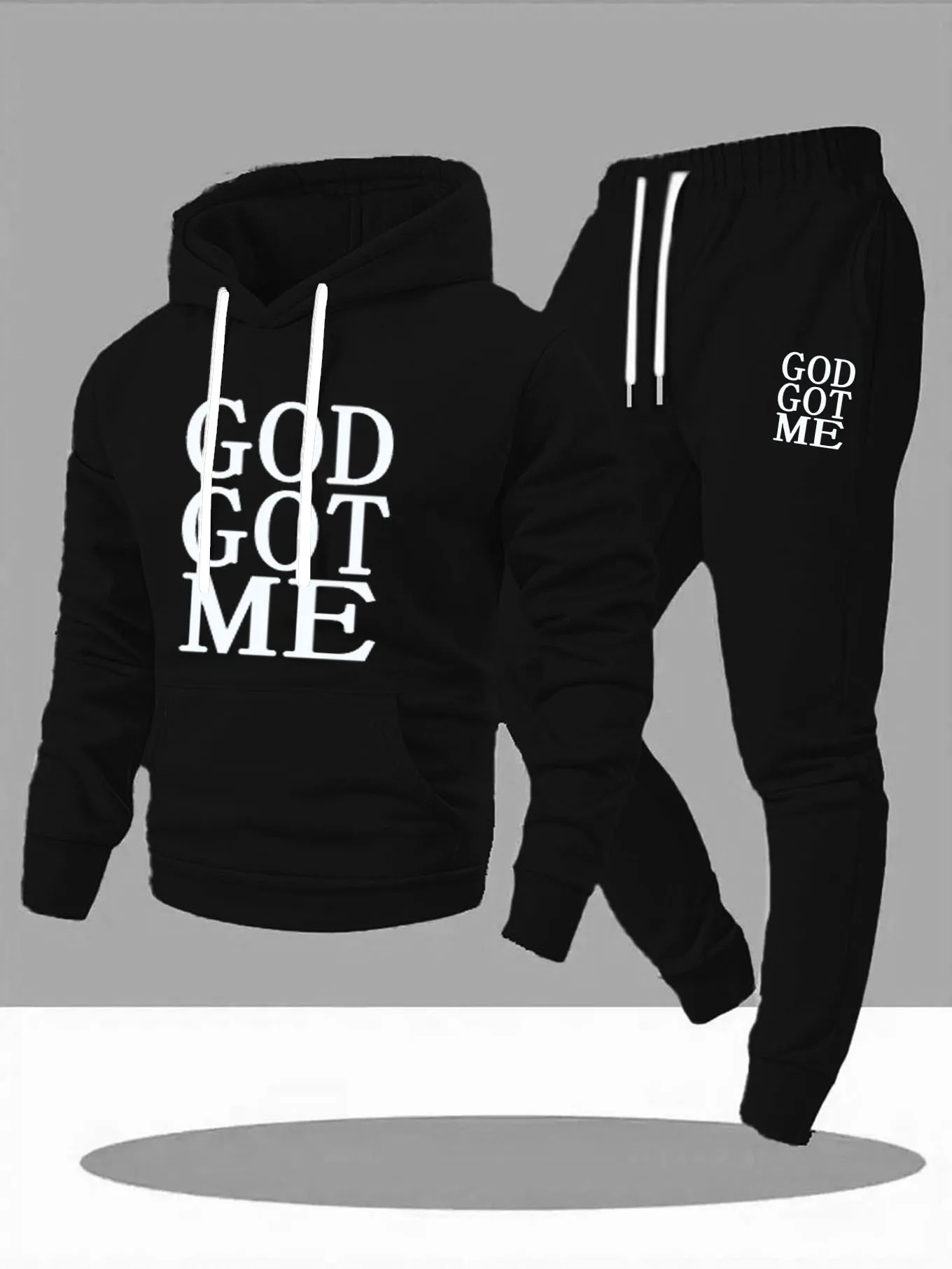 

2026 Men's Printed Cotton Hoodie Pants Set Autumn/Winter Men's and Women's Set Fashion Retro Hip Hop High Quality Hoodie Suit