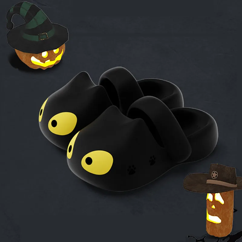 New cartoon slippers female summer new creative quirky Halloween couple cave shoes outdoor head slippers can be worn externally