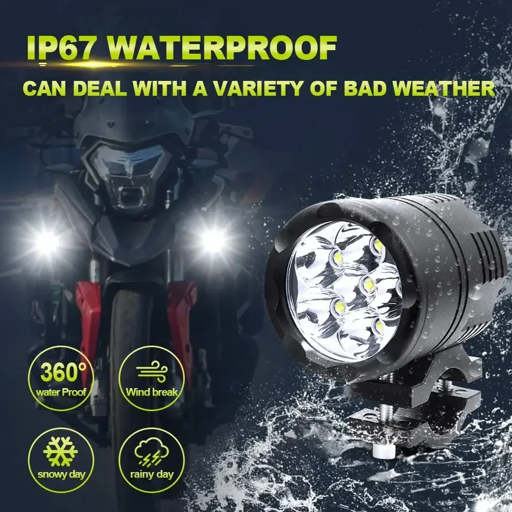 HYNBYZJ 6 인치 오토바이 LED 헤드 라이트 스포트 라이트 범용 모토 스포트 라이트 추가 LED 보조 Faro LED 모토 조립 램프