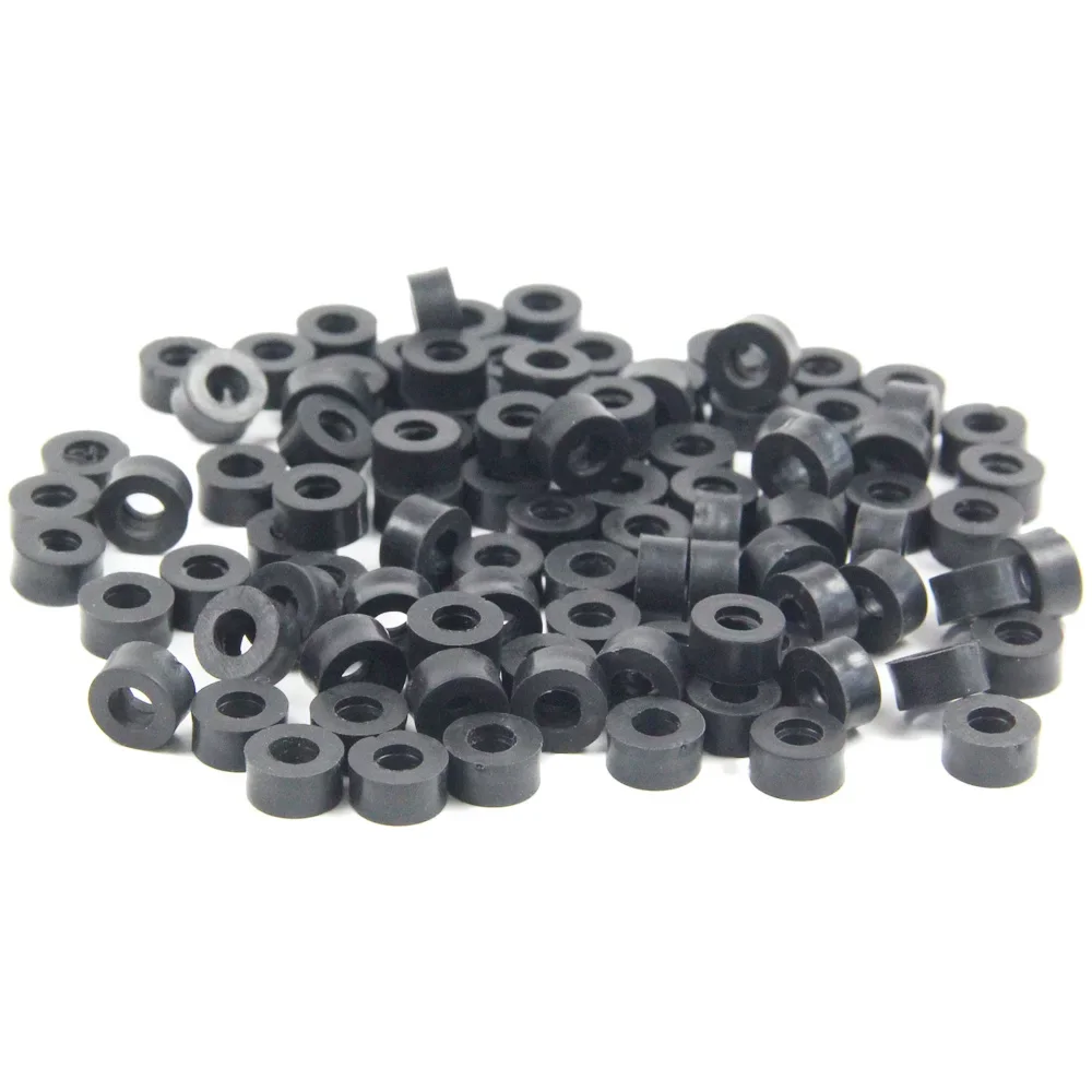 100pcs Holster Spacers Black Nylon Round Rubber Washer 5mm Thick O-Ring Fastener