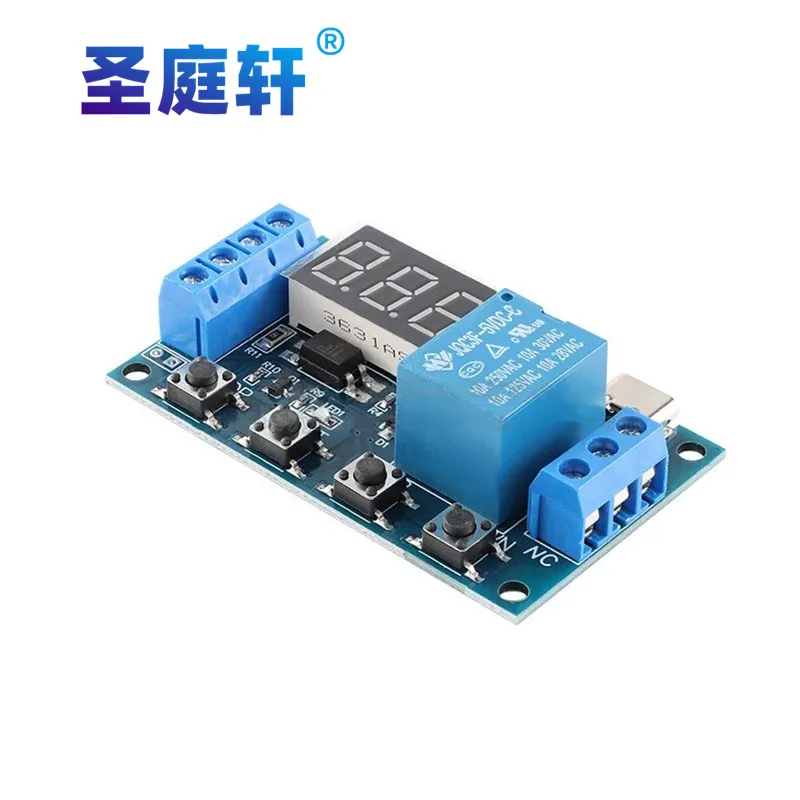 DC 6-30V Support Micro USB 5V LED Display Automation Cycle Delay Timer Control Off Switch Delay Time Relay 6V 9V 12V 24V