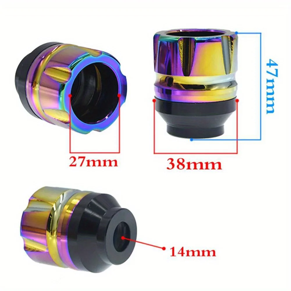 Picture 4: 2PCS Burning Titanium Motorcycle Frame Slider Aluminum Front Fork Cup Falling Crush Protector Carbon Fiber for Motorbike Scooter