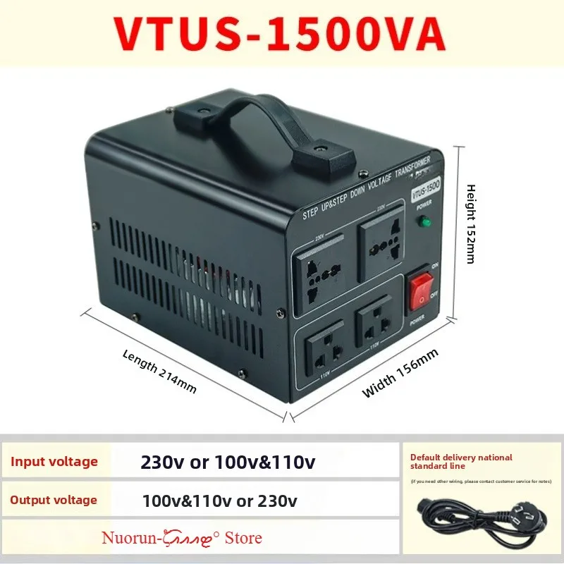 1500W Voltage Converter Transformer 220V to 110V Step Up Down Power Adapter drapeau