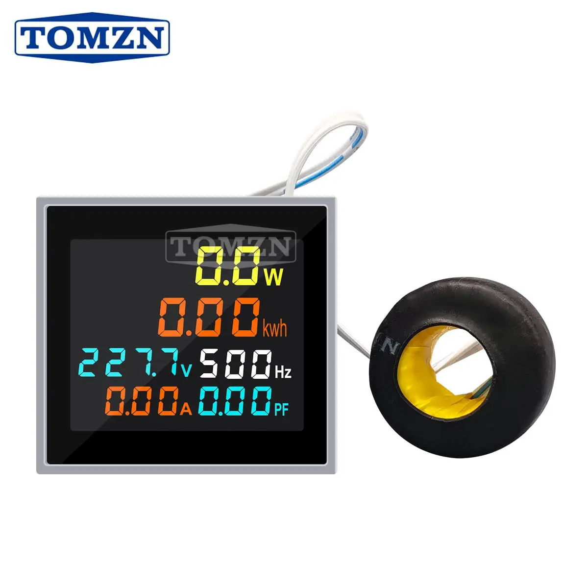 

6IN1 50-300V 50/60Hz Square Voltmeter Ammeter Ampere Current Voltage Hertz Frequency Energy Meter Kwh Signal Light lndicator