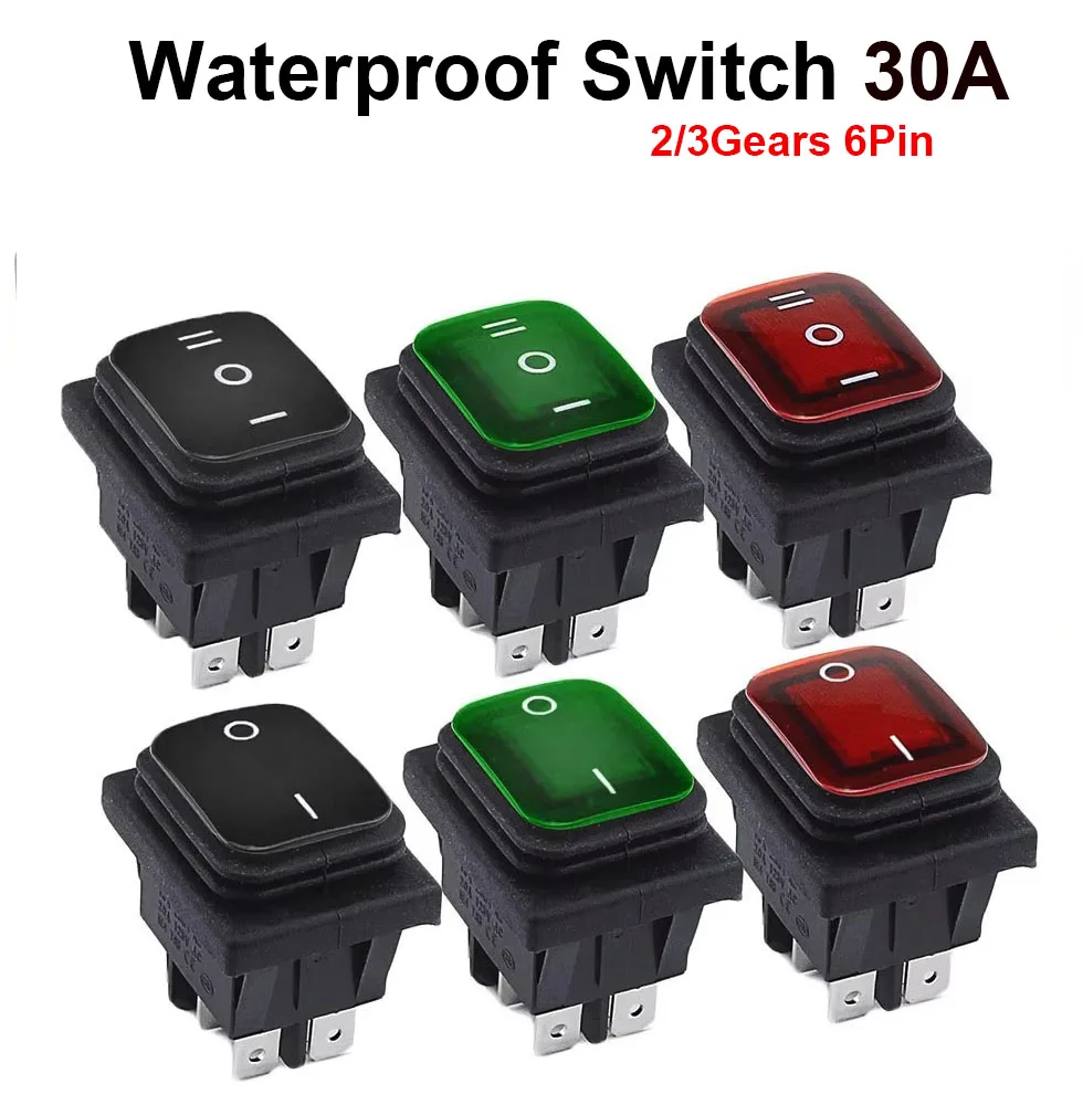 

KCD4 Waterproof Switch Rocker Switch Power Switch 2 position/ 3 position 6 Pins Reset or self-locking 16A 250VAC/ 20A 125VAC