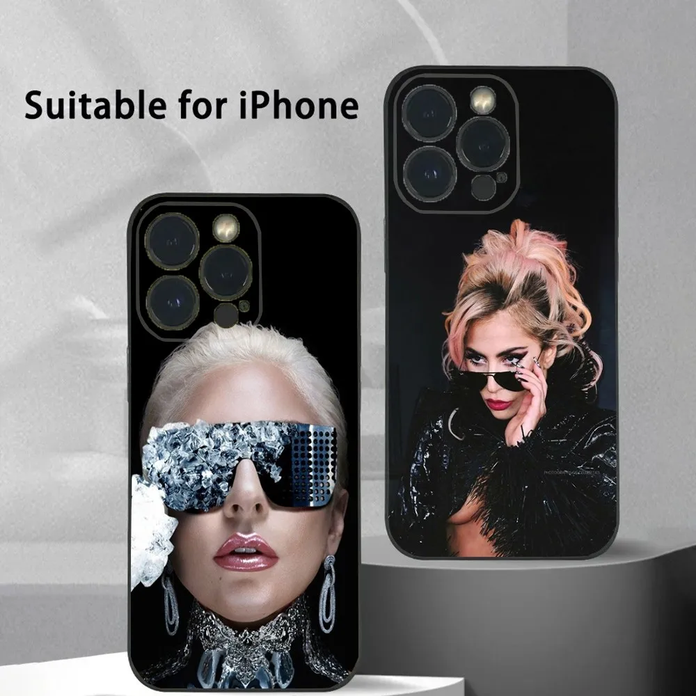 

Singer L-Lady Gaga Phone Case For iPhone 16 15 14 13 12 11 Plus,Pro Max,XS,X,XR,SE,Mini,8,7 Soft Silicone Black Cover