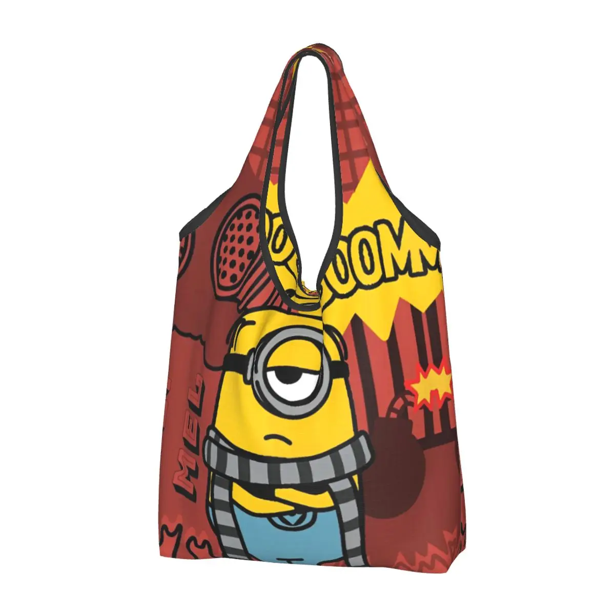 MINISO Walking Minions Shopper Bag Graphic Shopping Bags Ladies Kawaii Tote Bag Cloth Work Student Handbags