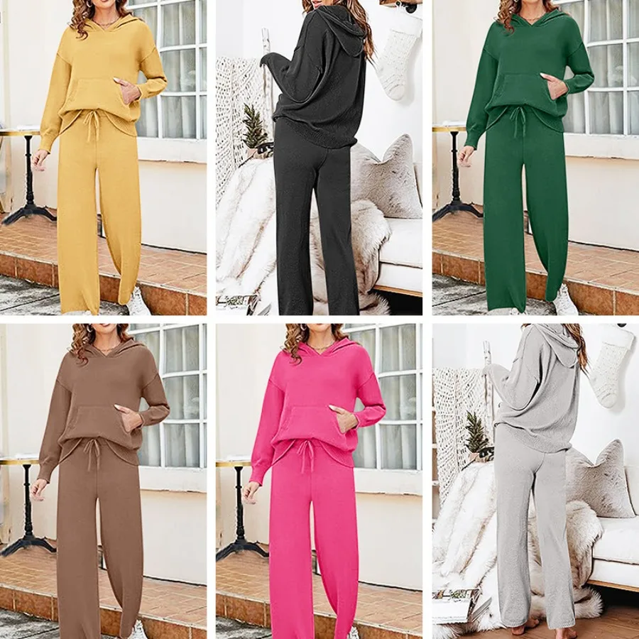 

【New style】Casual suit, women's sportswear, long-sleeved trousers, all-match hoodie, wide-leg pants, fashionable age-reducing t