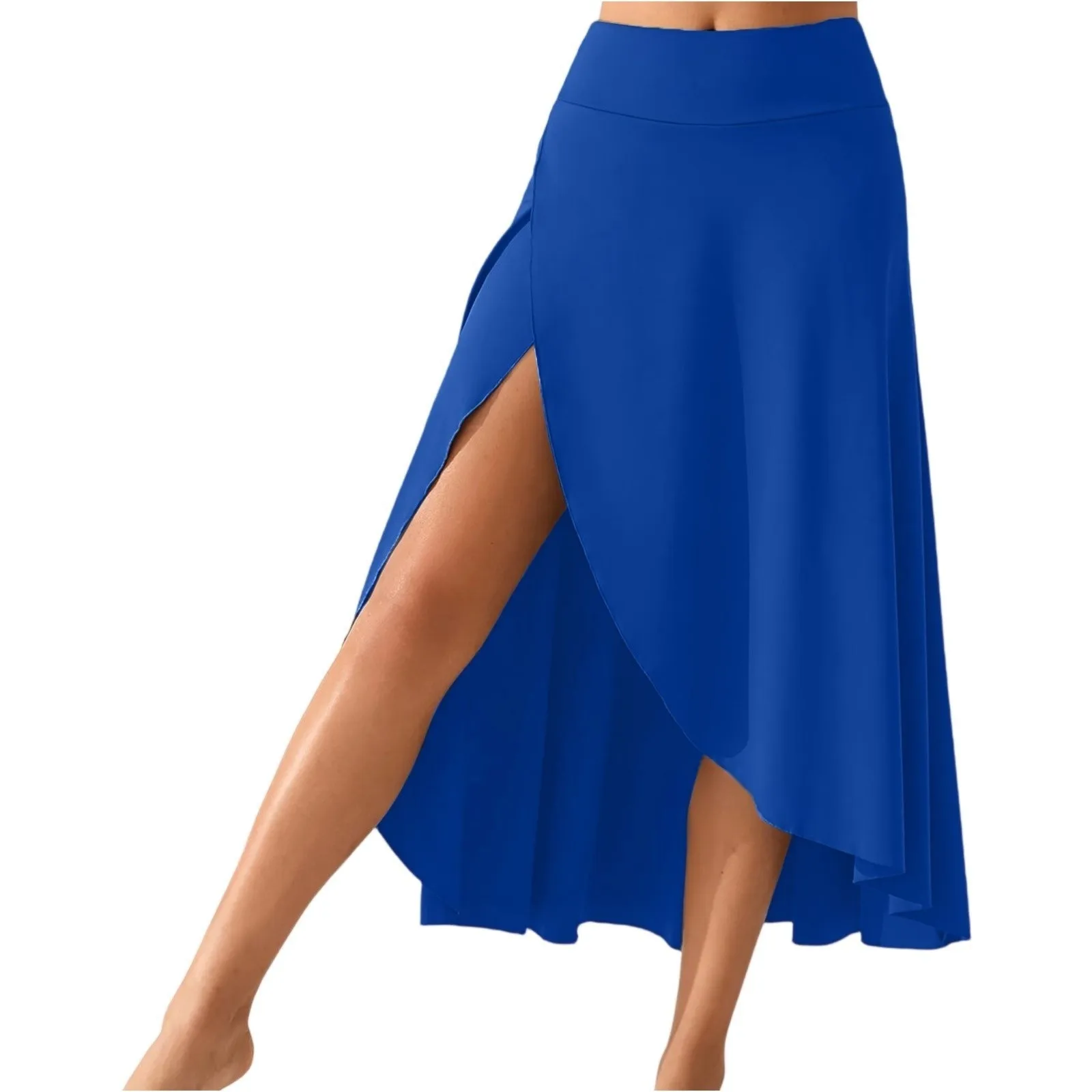 Damska Spódnica Długa z Wysokim Stanem w Jednolitym Kolorze, Elegancka, z Rozcięciem, Modna, Wyszczuplająca, Popularna Spódnica Vestidos Para Mujer 신상원피스
