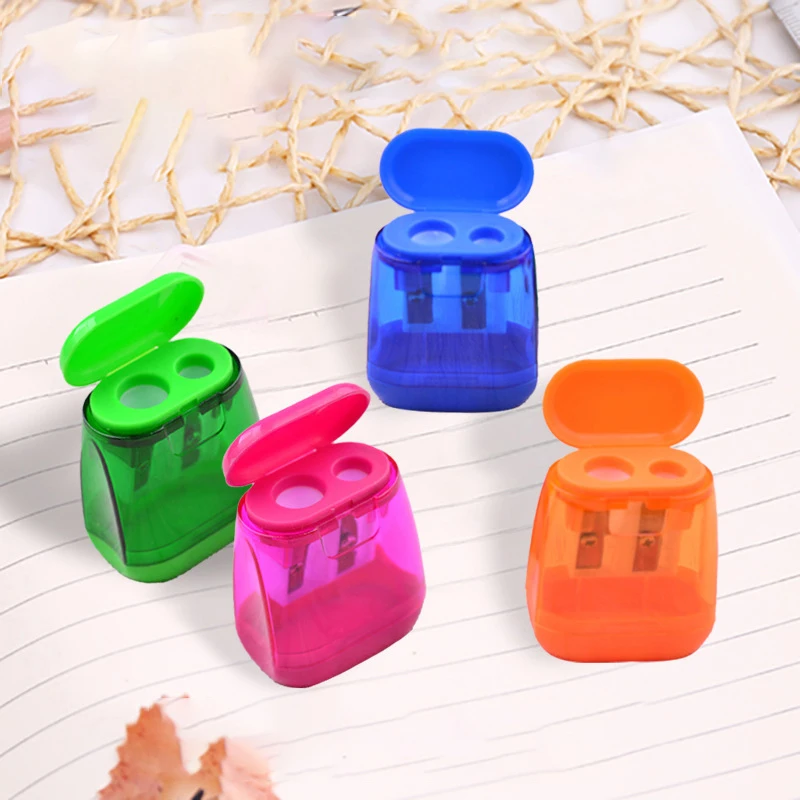 New Children's Dual Hole Pencil Sharpener Handheld For Kid Exquisite Pencil Sharpener For School Office Pencil Sharpeners