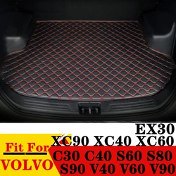 Tappetino per bagagliaio dell'auto per Volvo XC60 XC90 XC40 S60 S90 V40 V60 V90 S80 C30 C40 EX30 lato piatto posteriore Cargo Protect tappeto fodera per bagagliaio