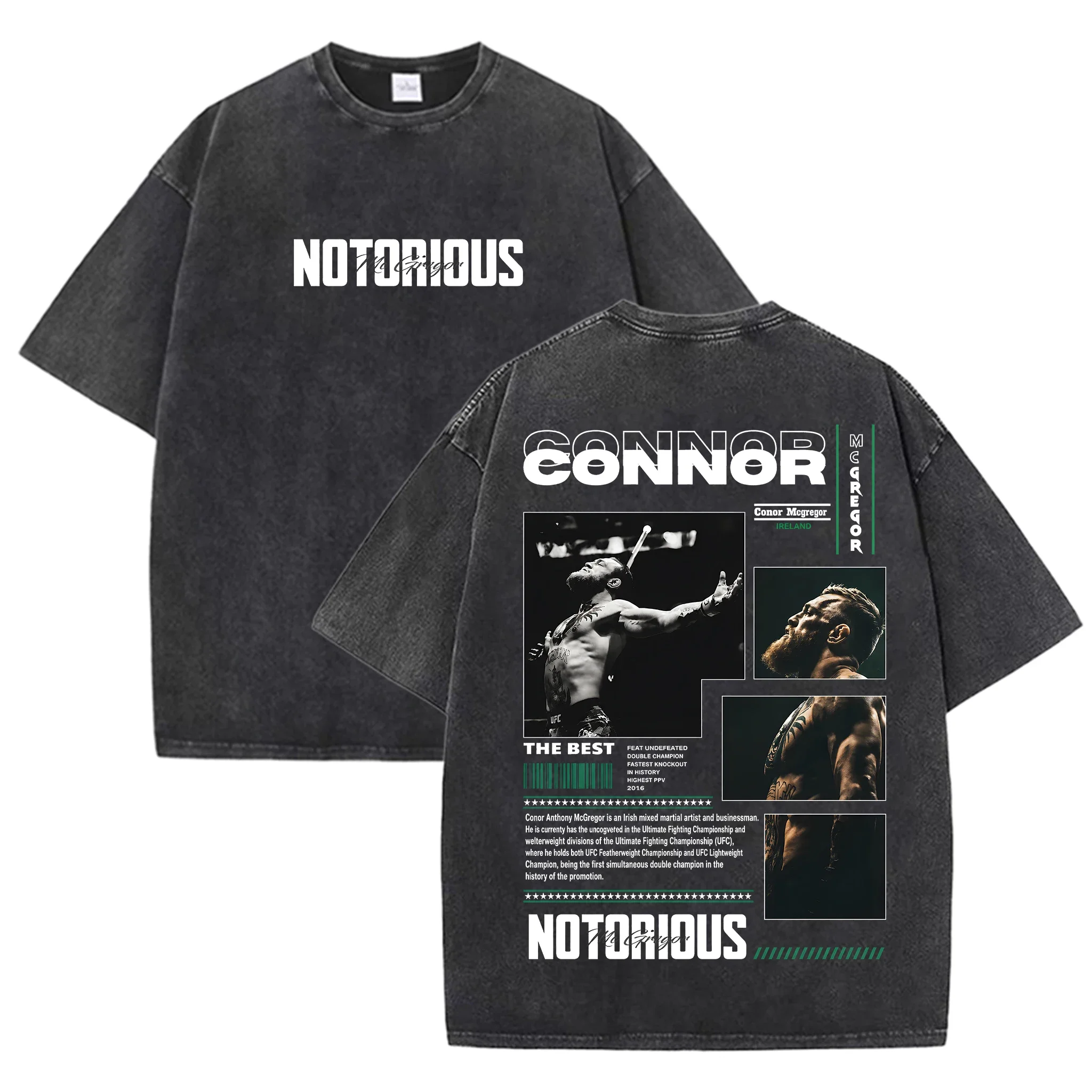 Conor McGregor The Notorious Graphic Tee Men Women Retro Classic MMA UFC Fan Shirt 2026 Summer Casual Cotton Oversized T-shirt