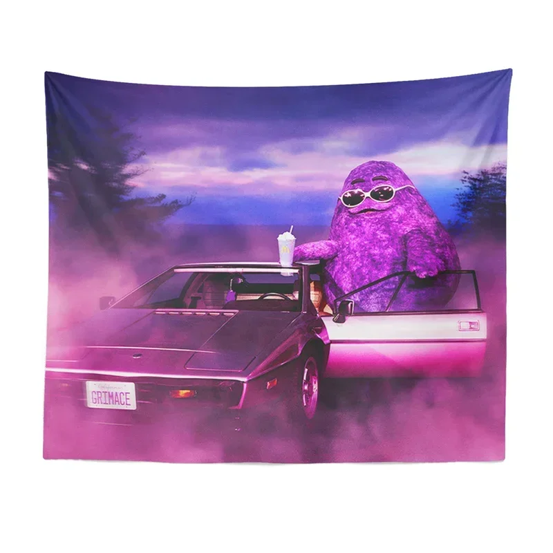 Grimace Shake Tapestry Wall Hanging Art for Bedroom Living Room Decor College Dorm Party Backdrop