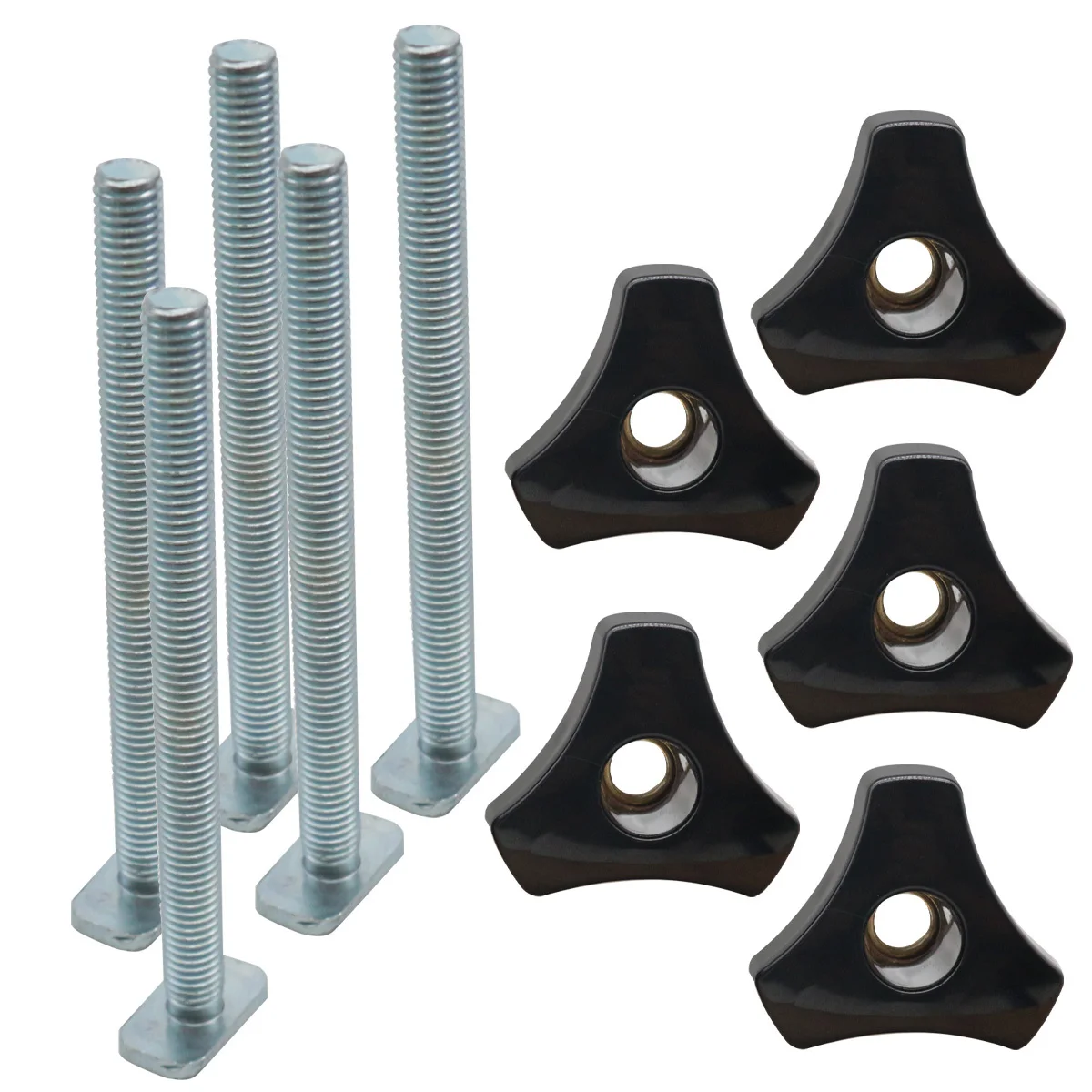 5 Pack Miter Track Sliding Nut T-Slider T Slot T Bolt and Nut, Jig Screw Fixture for T-Slot, Use with 1/4