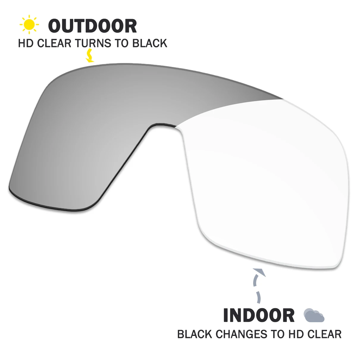 

Transition Clear to Black Replacement Lenses for Oakley SI M Frame 3.0 OO9146 Sunglasses