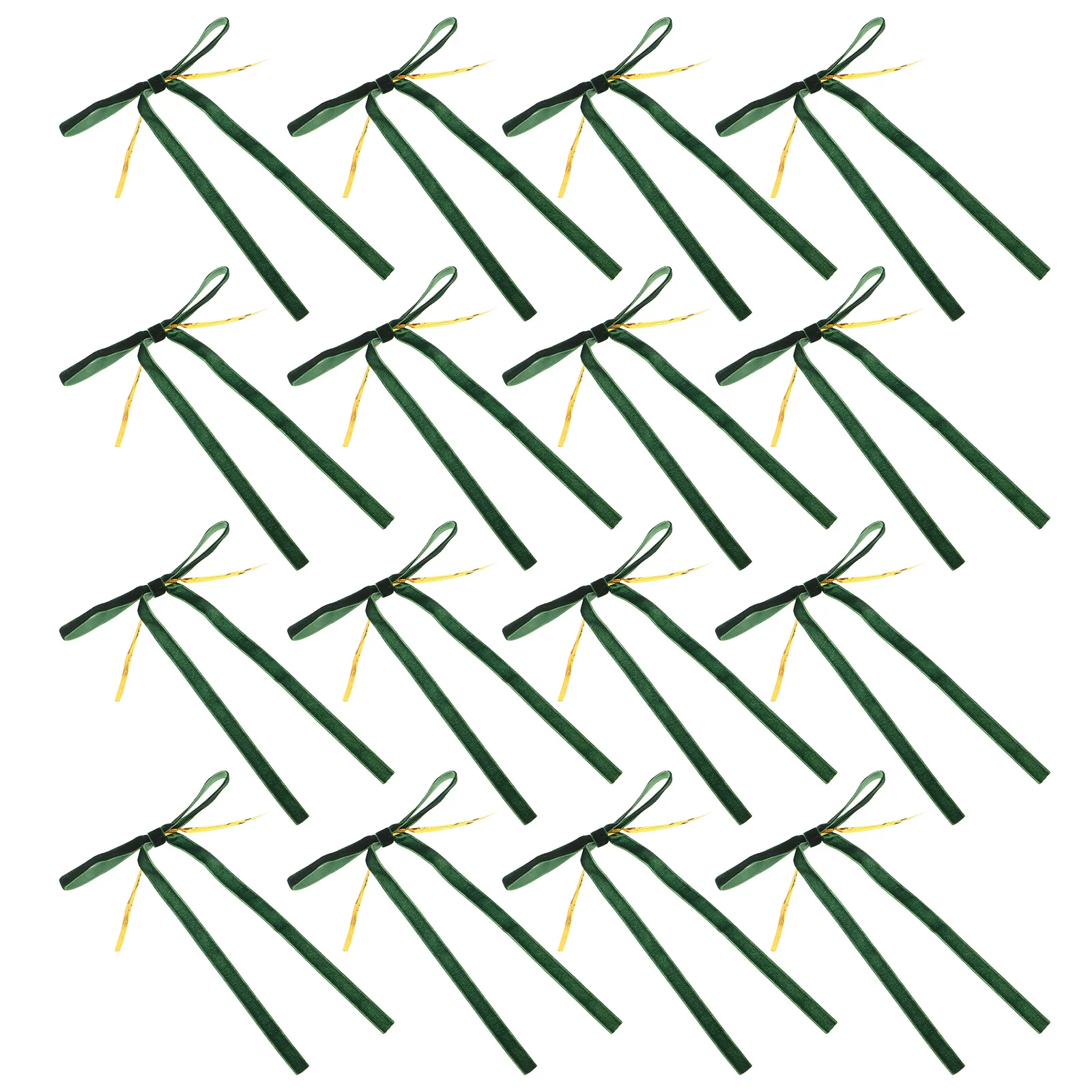 

24Pcs Flocking Ribbon Wired Bows for Xmas Tree Garland Wreath Rustic Party Present Bowknot Decoration Christmas Tree Bow