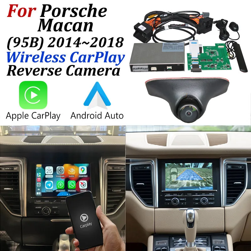 Wireless Apple CarPlay For Porsche Macan 95B 2014~2018 / Car Play Android Auto Mirror Support HD Rearview Reverse Parking Camera