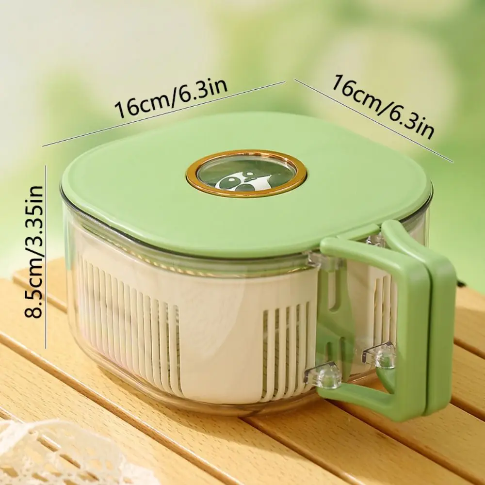 Thickened Large Drain Basket with Lid Foldable Handle Food Grade Vegetable Water Filter Leakproof with Small Forks