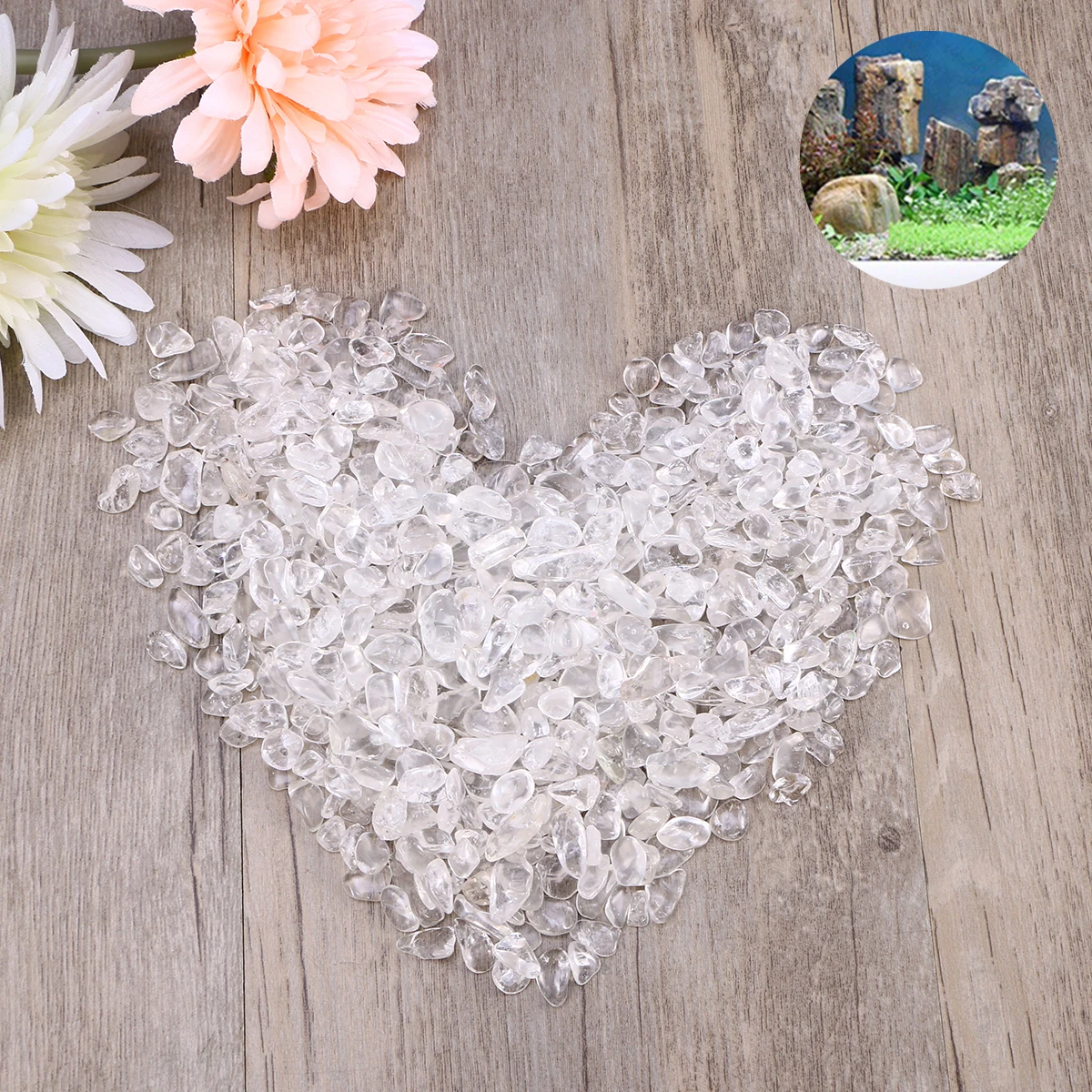 400G Natural White Crystal Gravel For Aquarium Fish Tank Flower Pot Glassware Decoration Purified Stones Durable Non-Toxic Water