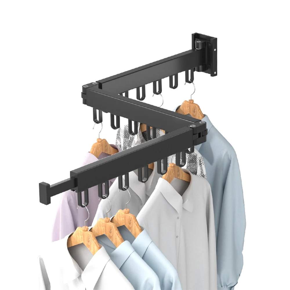 Modern Home Laundry Hanging Rods Clothes Hanger for Bathroom Balcony Foldable Cloth Drying Airer Saving Space Home Decor Horse