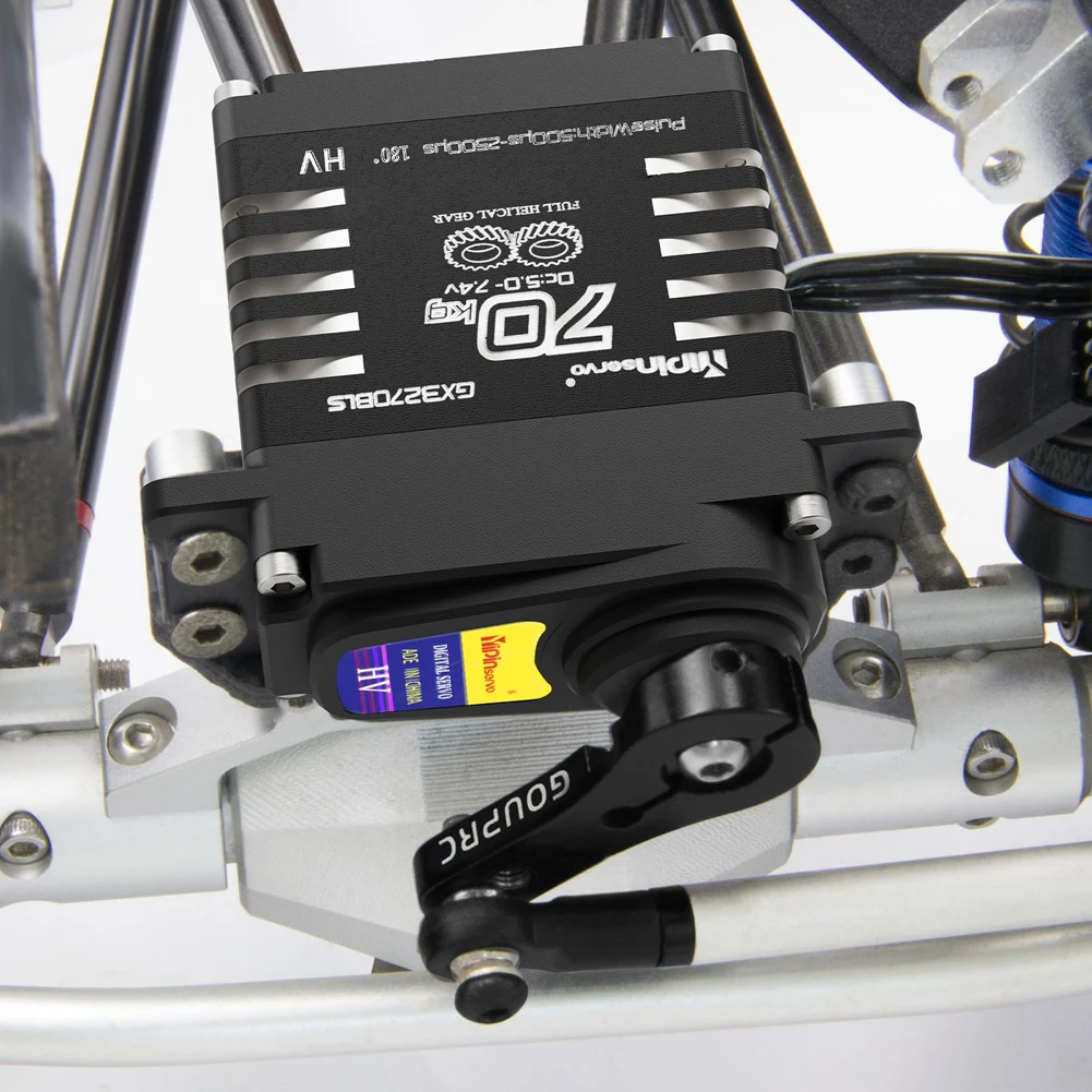 Servos sin escobillas de 70KG, Servos de alto par, Servos de dirección de engranaje de Metal para 1/8 1/10 1/12 RC Truck Car Crawler Boat Robot