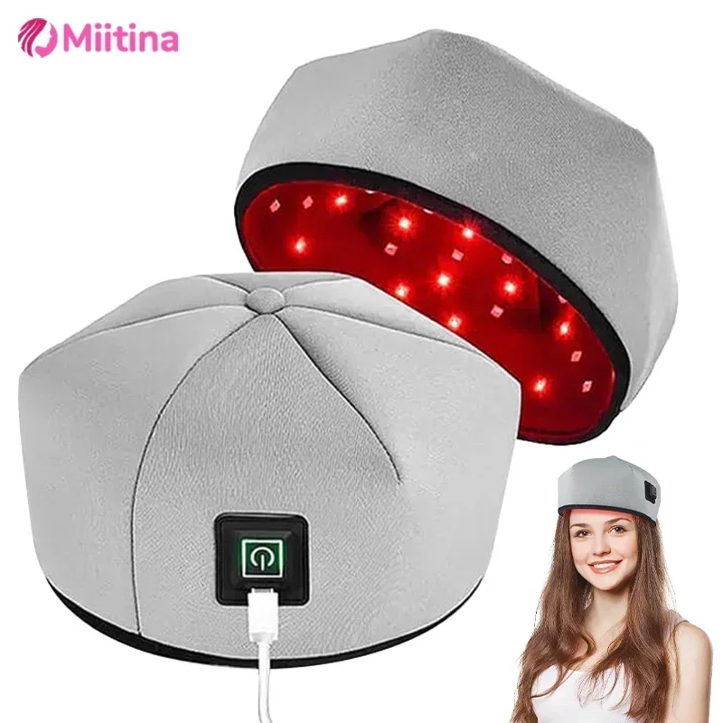 

Hair Growth Cap LED Red Light Therapy Devices Anti Hair Loss Anxiety Stress Relief Head Pain Hat Massager Helmet Scalp Relax