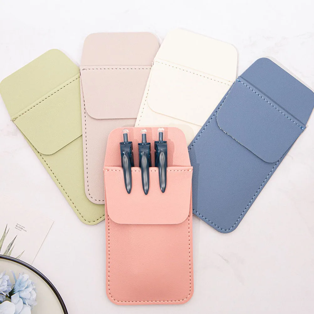 

Small PU Pocket Protector Pen Organizer Pen Pouch Pencil Clips for Lab Coats Nurses Shirt Pocket Nurse Pencil Pouch