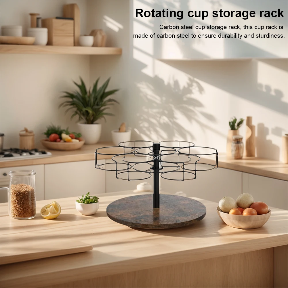 

For 40 Oz Cup Tumbler Countertop Cup Holder Rotatable Tabletop Storage Rack with Non-Slip Pad Storage Holder Cup Accessories