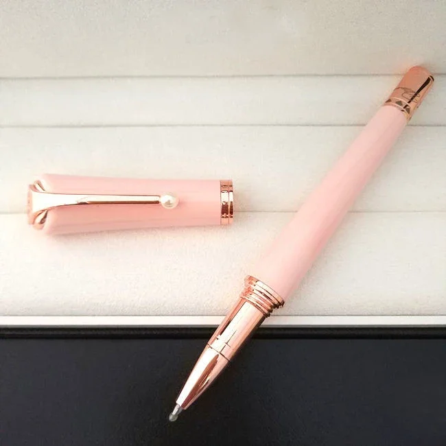 2025 New MB Pen Red Pink Black gold pearl clip Muse Marilyn Monroe rolller ballpoint Pens korean stationery pen