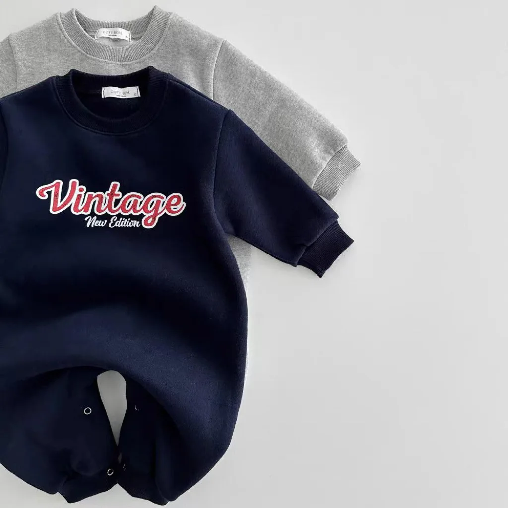 Pelele holgado de manga larga para bebé, mono con estampado de letras para niño y niña, ropa informal de algodón para recién nacido de 0 a 24 meses,