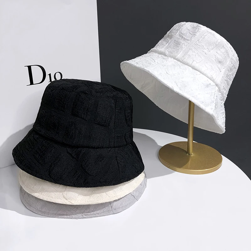 Summer Chiffon Mesh Fisherman Hat Ladies Thin Pleated Temperament Basin Hats Spring and Autumn Street Fashion All-match Sun Cap