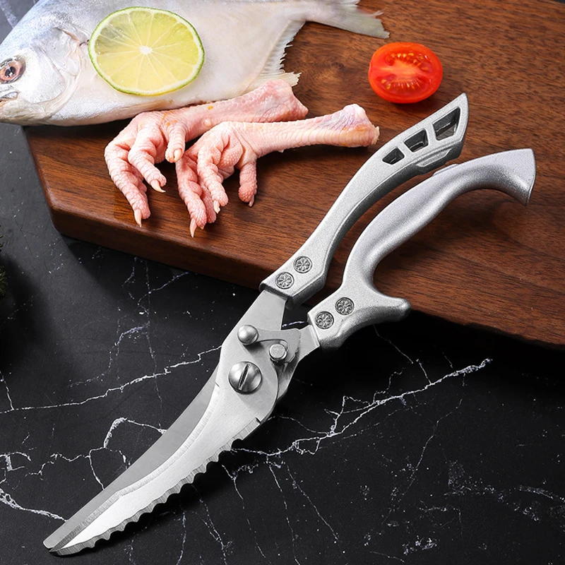 Stainless Steel Food Scissors Multifunctional Kitchen Scissors Chicken Bone Meat Fishing Vegetables Shears Cutter Knife Cook