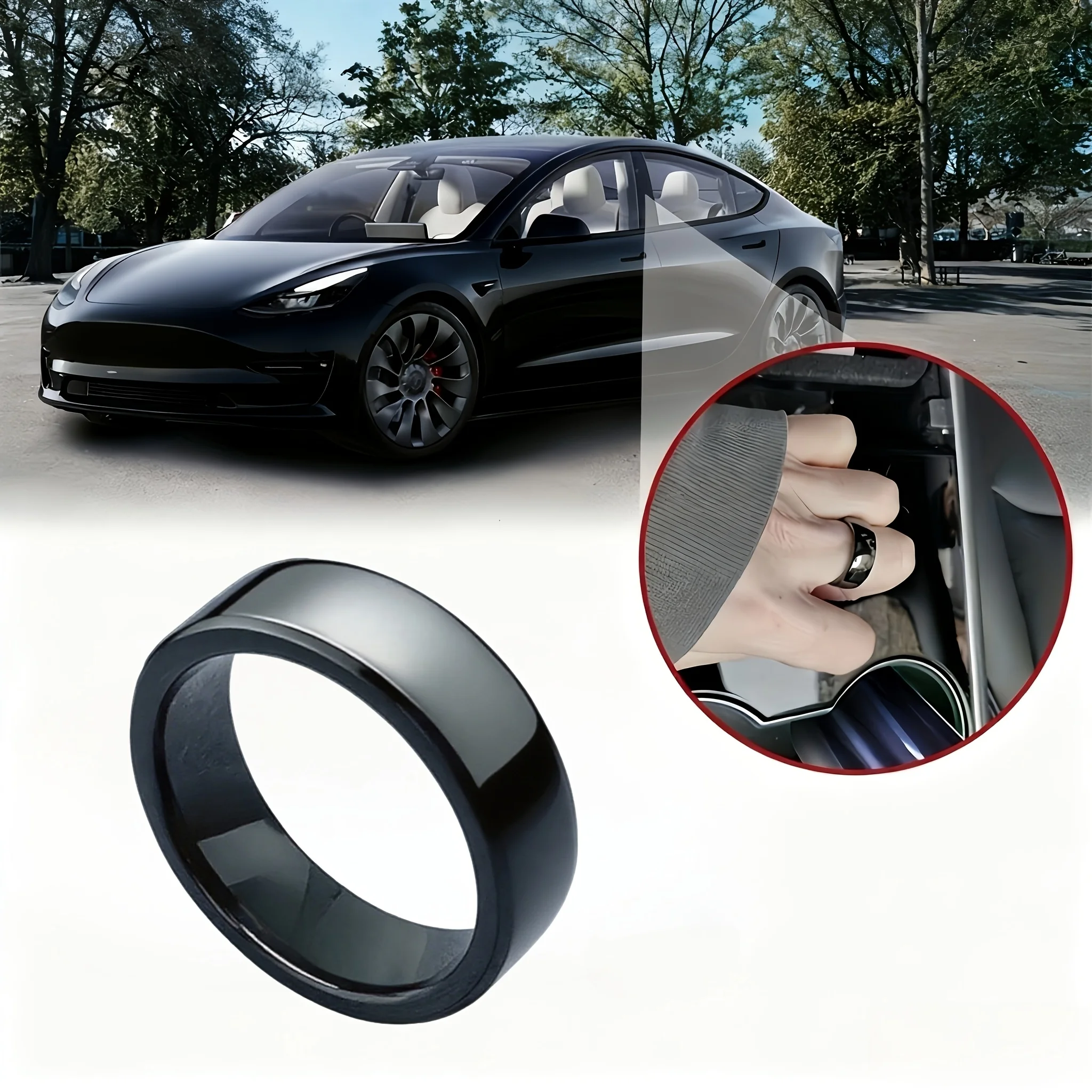 Tesla NFC Ring Waterproof Ceramic Ring Replace Car Key Card Key For Made With Original Card Chips For Tesla Model 3 Model Y