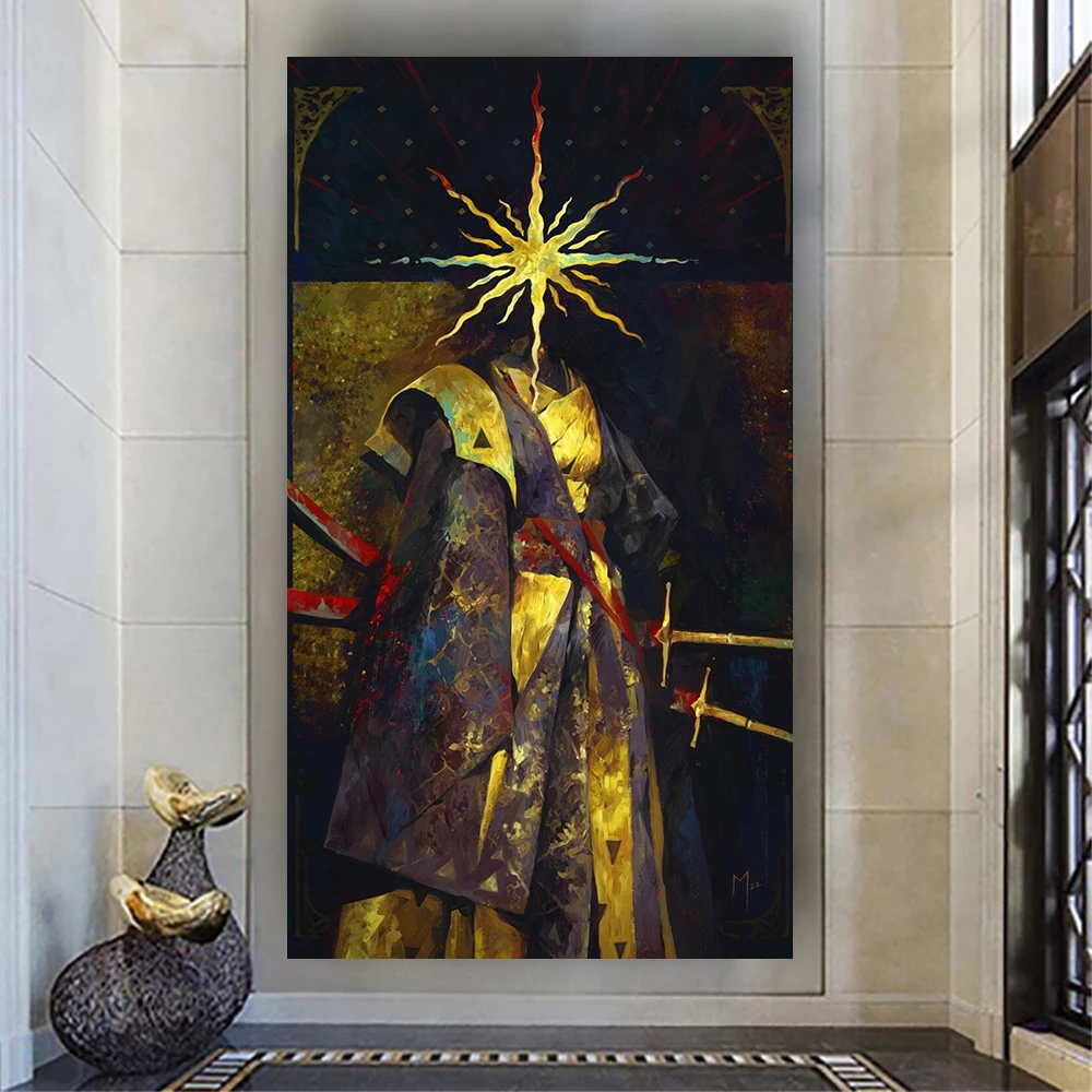 Sun Knight by Dominik Mayer Art Canvas Painting Color Graffiti God Wall Poster Prints Living Room Home Pictures Decoration Mural