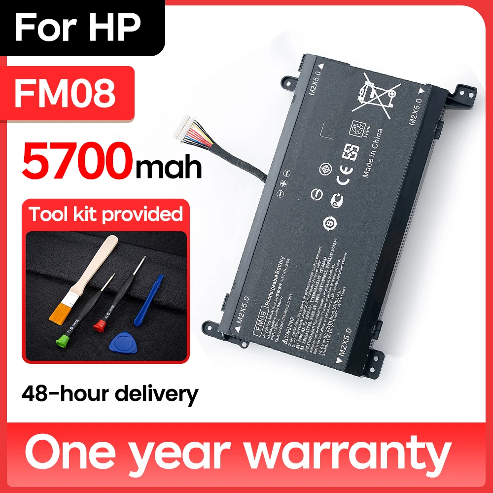 

BNN FM08 12 Pin Connector Laptop Battery 17-AN014NG Replacement for HP Omen TPN-Q195 Series Notebook 922976-855 Battery