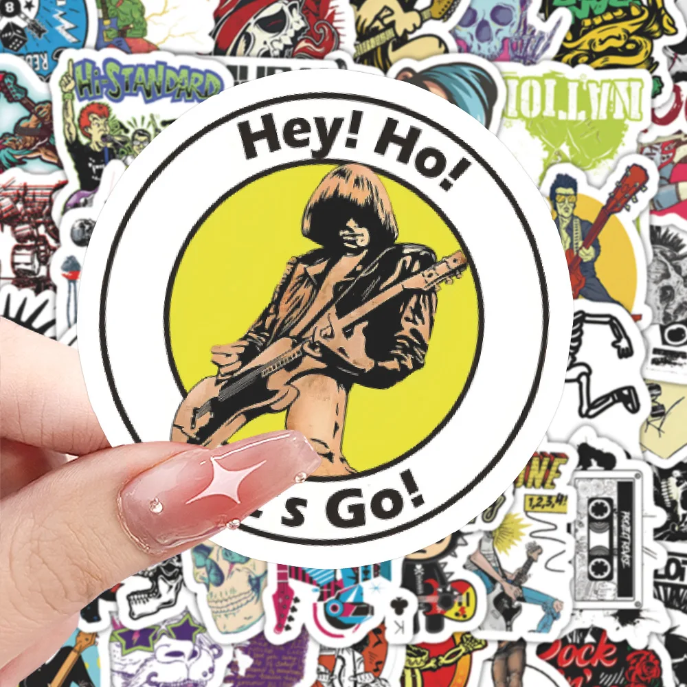 10/60PCS Punk Rock Music Stickers Cartoon Cool Creative Decoration Graffiti Decoration Toys DIY Skateboard Motorcycle Helmet