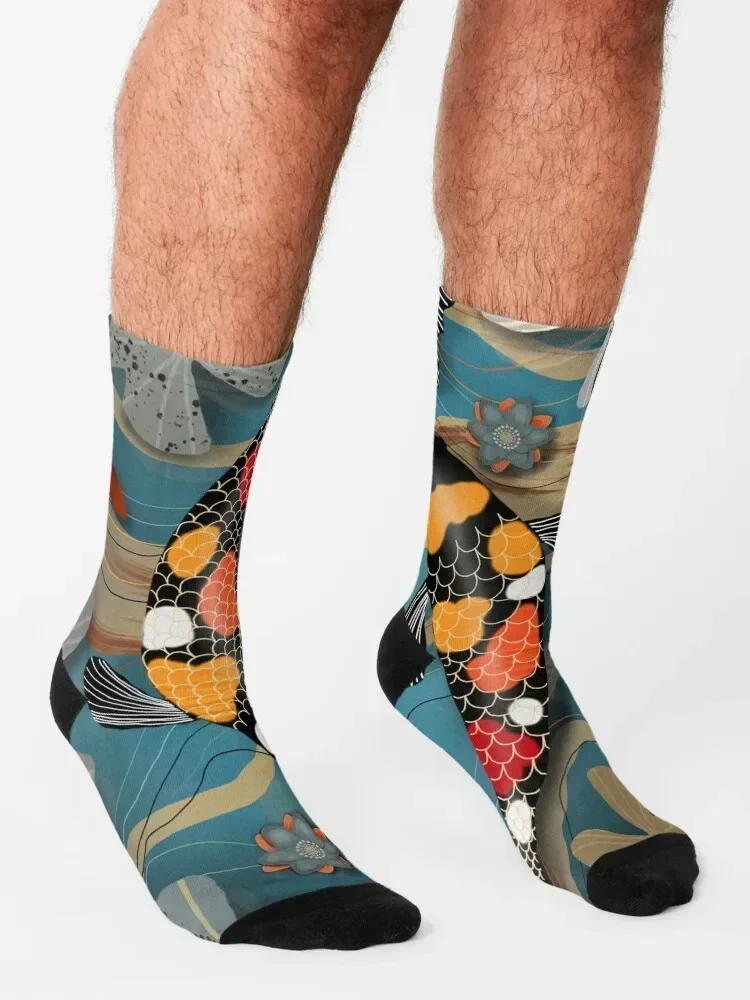 Koi Watergarden Socks Climbing hip hop luxury moving stockings Ladies Socks Men's
