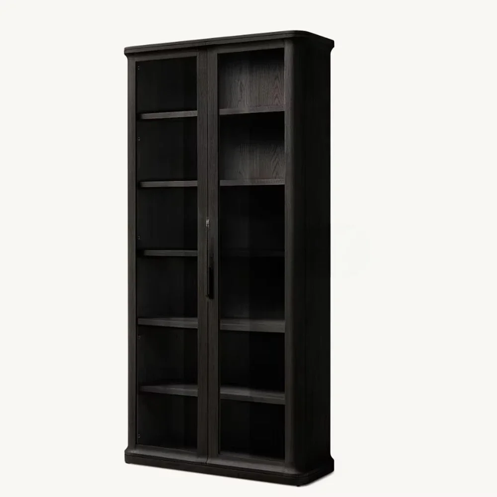 Contemporary luxury solid wood oak glass cabinets, sideboards