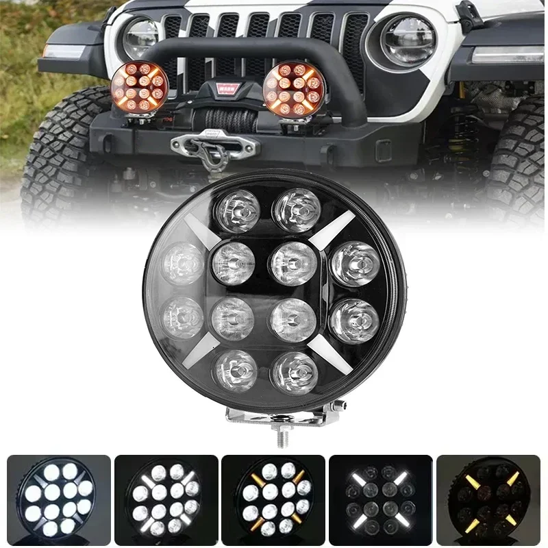 Headlight 9 Inch Round 120W Led Work Light 12V 24V Yellow White Led Drl Off Road Fog Lamp For Truck 4X4 4Wd Car Accessories