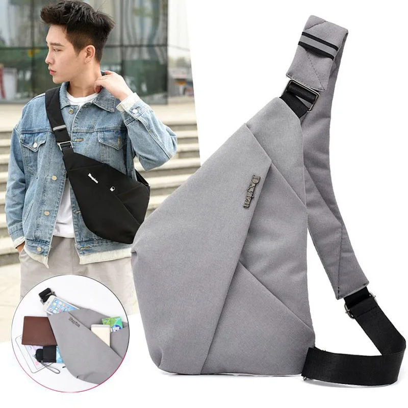 Fashion Male Chest Bag Waterproof Casual Chest Pack Male Business Sling Bags Anti Theft Travel Chest Pack Male leather bag